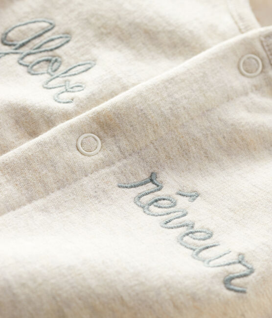 Tutina bebè in molleton in cotone biologico beige MONTELIMAR CHINE